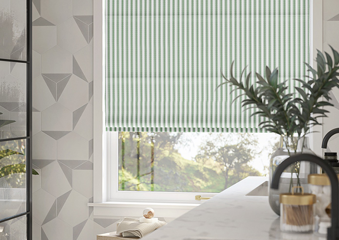 Lace Stripes, Emerald - Twist&Fit Roman Blind - Image 5